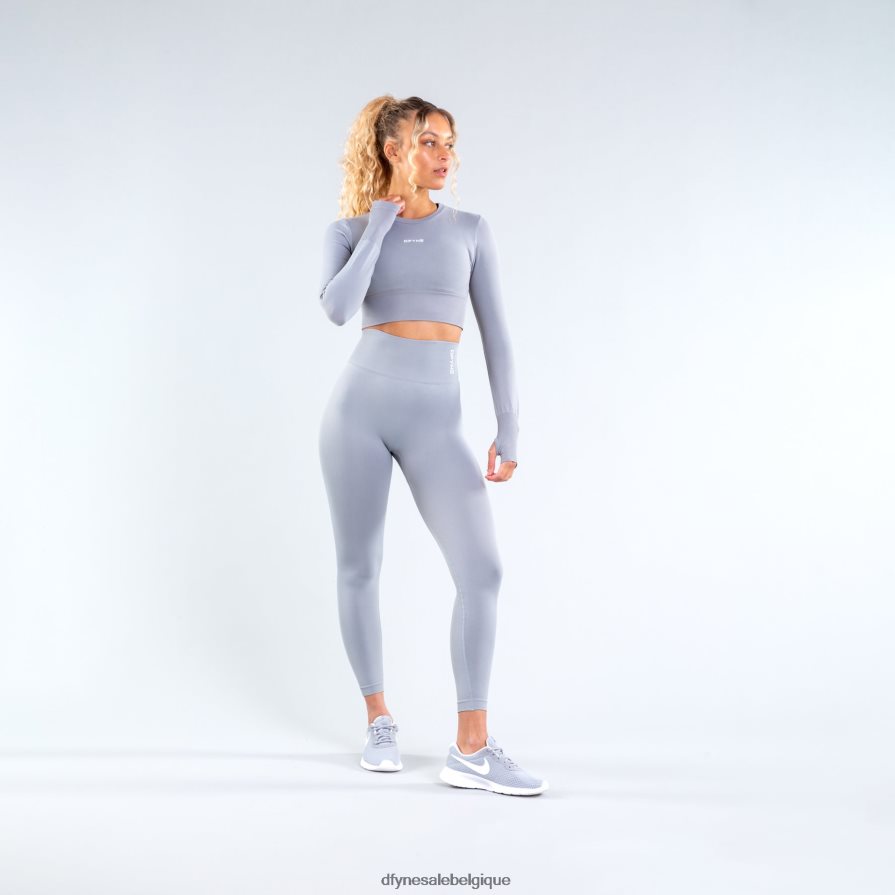 vêtements Dfyne haut court dynamique gris pierre clair Z2RVP8119