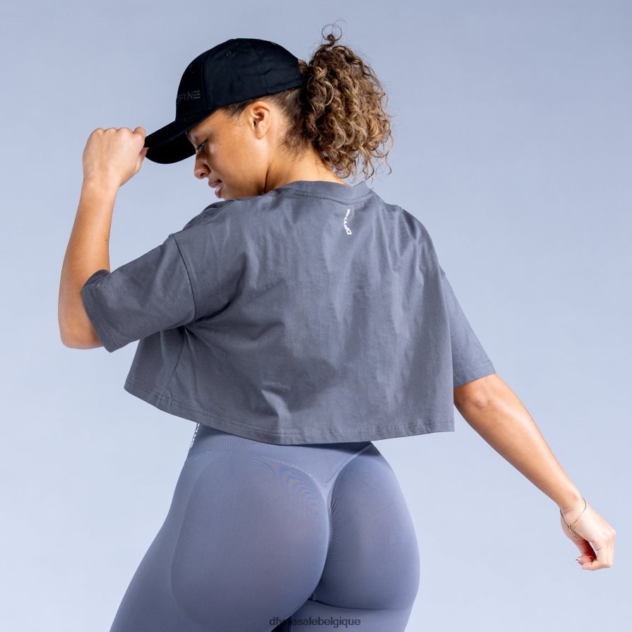 vêtements Dfyne raviver le haut court gris foncé Z2RVP8133