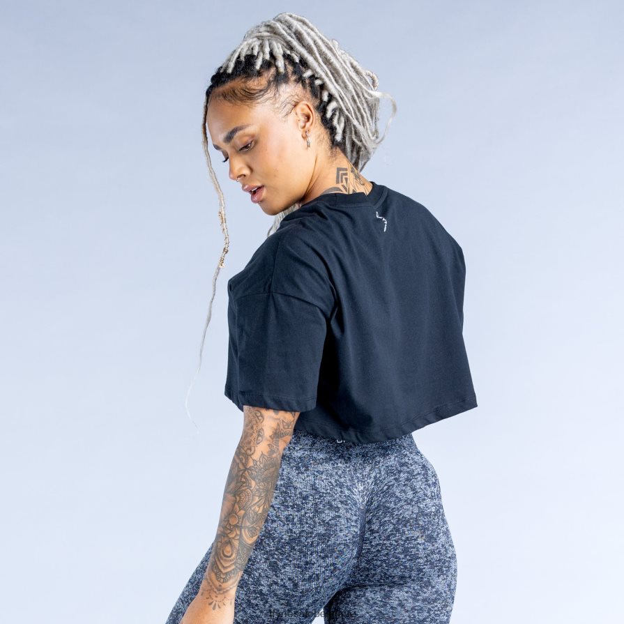 vêtements Dfyne raviver le haut court noir Z2RVP832