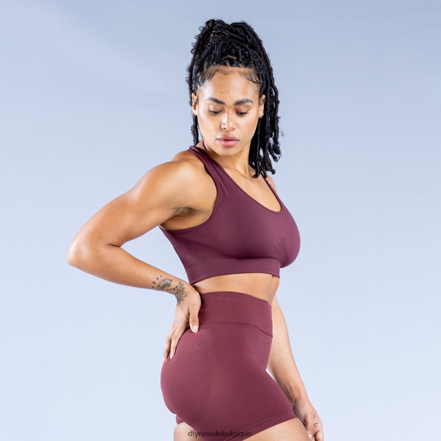 hauts Dfyne soutien-gorge de sport dynamique sans couture Bourgogne Z2RVP828