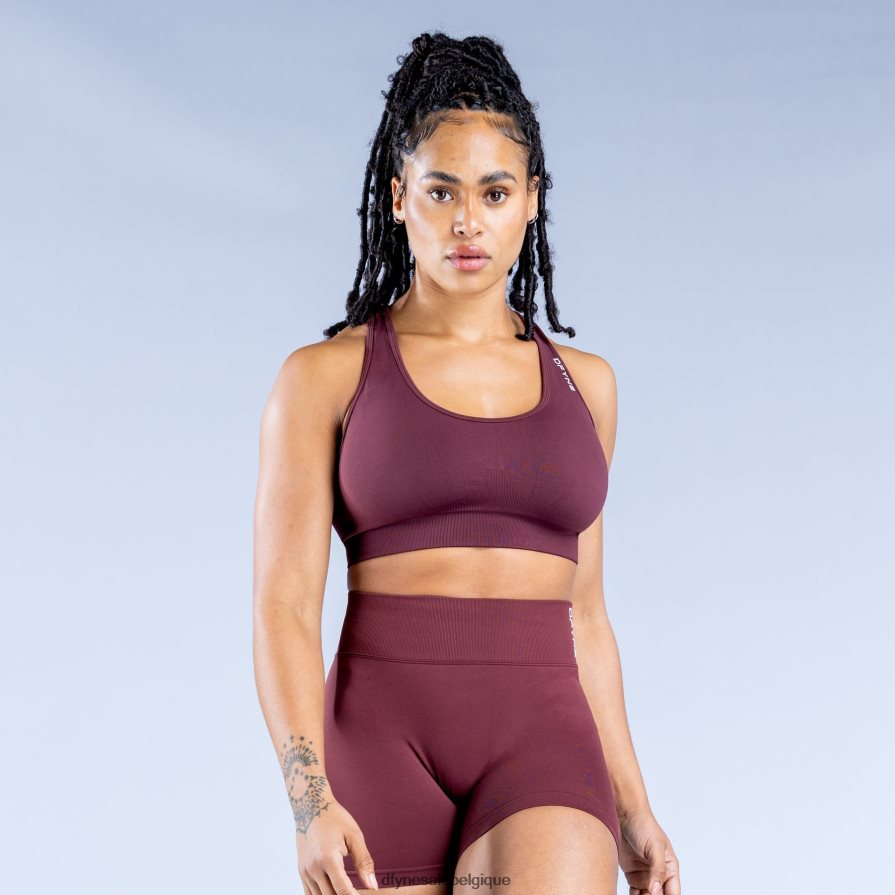 hauts Dfyne soutien-gorge de sport dynamique sans couture Bourgogne Z2RVP828