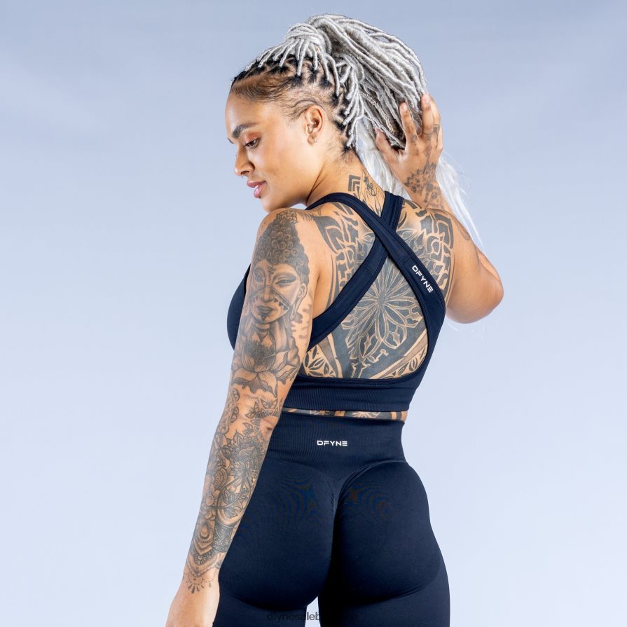 hauts Dfyne soutien-gorge de sport dynamique sans couture minuit Noir Z2RVP829