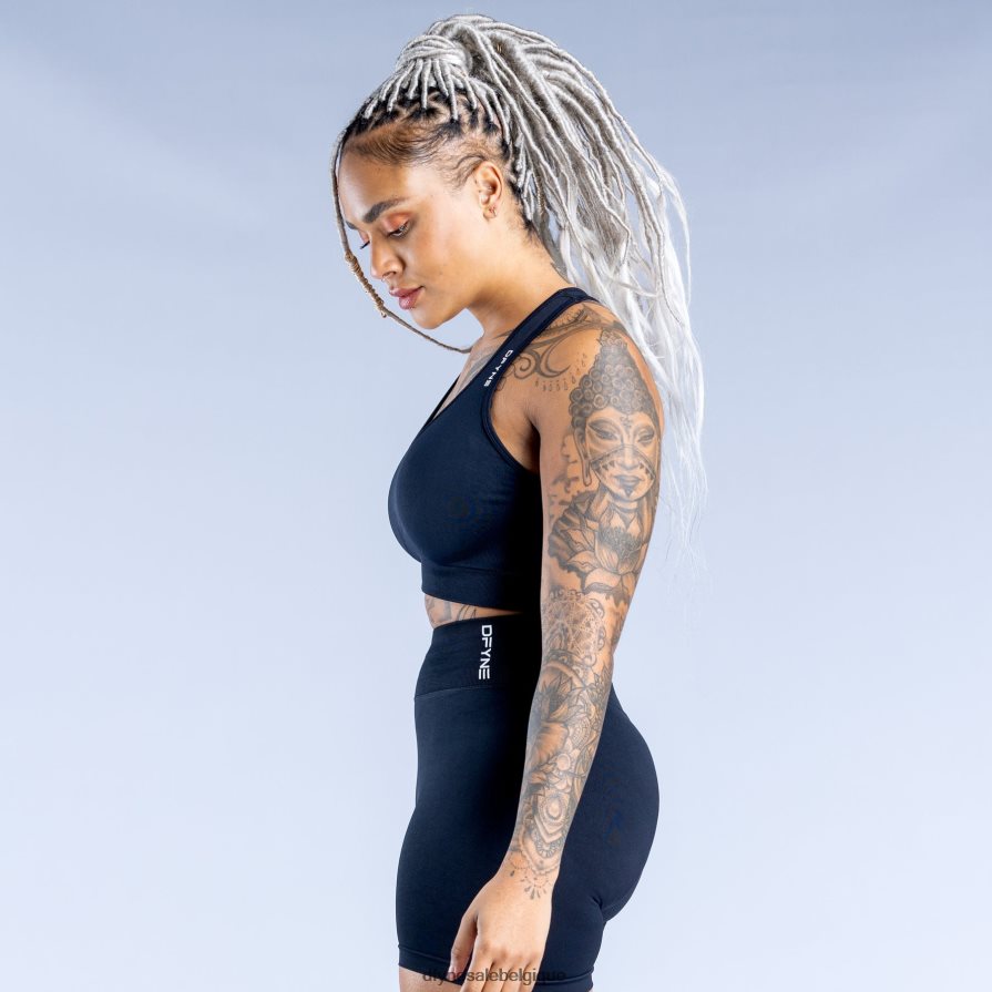 hauts Dfyne soutien-gorge de sport dynamique sans couture minuit Noir Z2RVP829