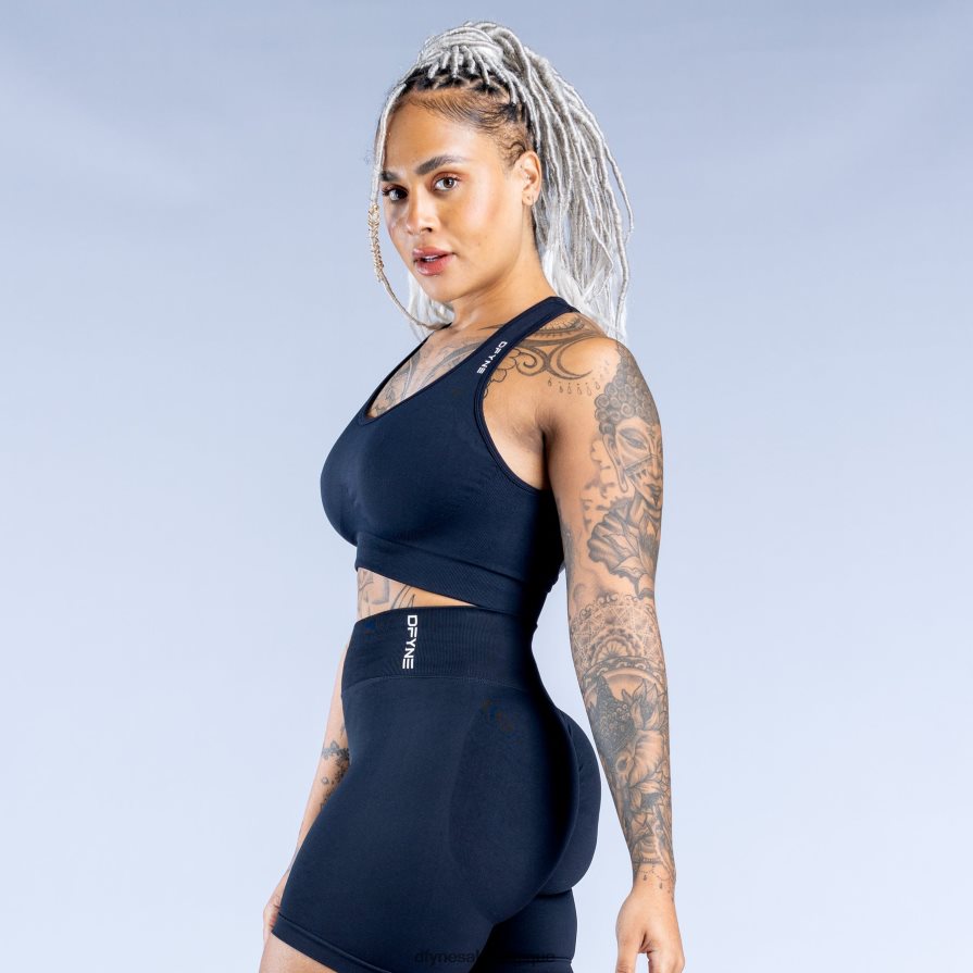 hauts Dfyne soutien-gorge de sport dynamique sans couture minuit Noir Z2RVP829