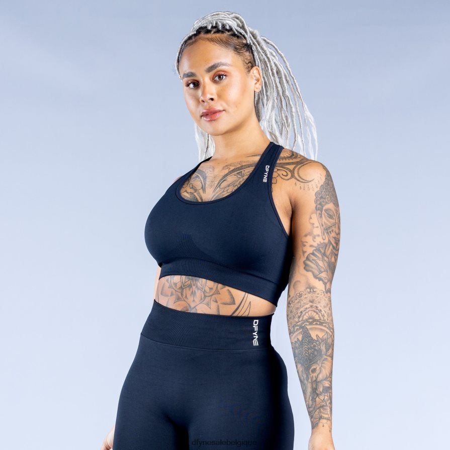 hauts Dfyne soutien-gorge de sport dynamique sans couture minuit Noir Z2RVP829